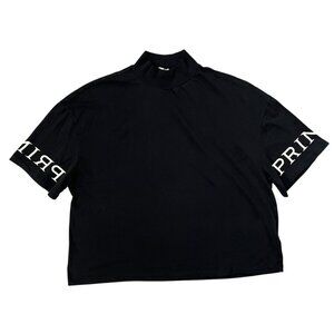 Pringle‎ of Scotland x H&M Crop Mock Neck Tshirt Black M Sporty Spice Collab